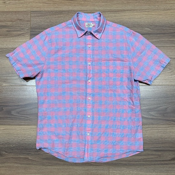 Faherty Other - Faherty The Movement Shirt Sleeve Button Down in Pink/Blue Size Large